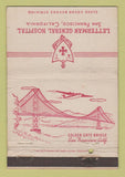 Matchbook Cover - Letterman General Hospital San Francisco CA Military 40 Strike