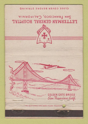 Matchbook Cover - Letterman General Hospital San Francisco CA Military 40 Strike