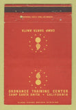 Matchbook Cover Ordnance Training Center Camp Santa Anita CA military 40 Strike