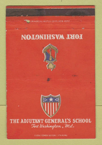 Matchbook Cover - Adjutant General's School Fort Washington MD WEAR 40 Strike