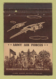 Matchbook Cover - Army Air Forces HQ Fort Logan Colorado postcard 40 Strike