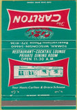Matchbook Cover - The Carlton Restaurant Tomah WI 40 Strike