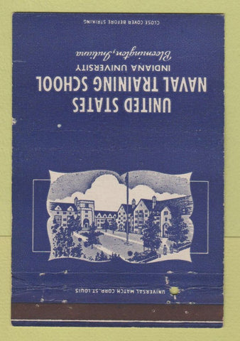 Matchbook Cover - US Naval Training School Bloomington IN postcard 40 Strike
