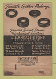 Matchbook Cover - Tannate Leather Belting JE Rhoads Philadelphia PA 40 Strike