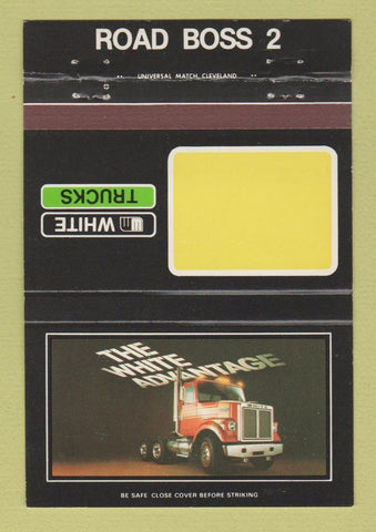 Matchbook Cover - White Trucks Road Boss 2 Semi Truck 40 Strike