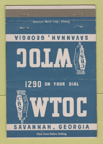 Matchbook Cover - WTOC Radio Savannah GA CBS 1290 AM 40 Strike