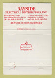 Matchbook Cover - Bayside Electrical Dist Oakland San Francisco CA 40 Strike