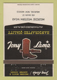 Matchbook Cover - Tony Lama Cowboy Boots Melrose NM 40 Strike