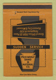 Matchbook Cover - Peck Woolf Sand Material Kansas City MO 40 Strike