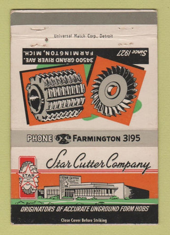 Matchbook Cover - Star Cutter Company Farmington MI 40 Strike