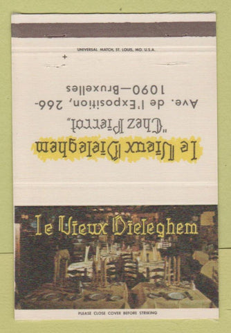 Matchbook Cover - Le Vieux Dieleghem Brussels Belgium 40 Strike