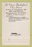 Matchbook Cover - Le Vieux Dieleghem Brussels Belgium 40 Strike