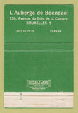Matchbook Cover - L' Auberge de Boendael Brussels Belgium 40 Strike