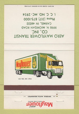 Matchbook Cover - Mayflower Trucking Aero Transit Carmel IN 40 Strike