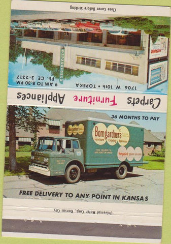 Matchbook Cover - Bomgardners Furniture Store Topeka KS 40 Strike