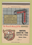 Matchbook Cover - Moose Lodge Rantoul IL 40 Strike