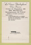 Matchbook Cover - Le Vieux Dieleghem Brussels Belgium 40 Strike