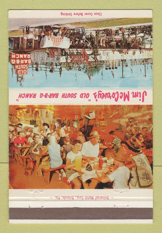 Matchbook Cover - Jim McCorvey's BBQ Ranch Clewiston FL Fort Myers 40 Strike