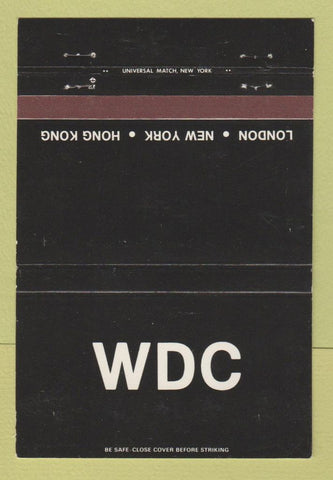 Matchbook Cover - London New York City Hong Kong Woodhouse Drake Carey 40 Strike