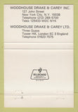 Matchbook Cover - London New York City Hong Kong Woodhouse Drake Carey 40 Strike