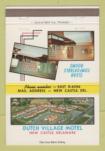 Matchbook Cover - Dutch Village Motel New Castle DE 40 Strike