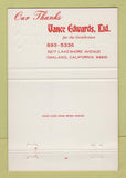 Matchbook Cover - Vance Edwards Men's Clothes Oakland CA Christmas 40 Strike