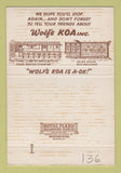 Matchbook Cover - Wolf's KOA Camping Knox PA 40 Strike