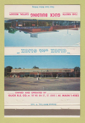 Matchbook Cover - Glick Building Clayton MO WEAR 40 Strike