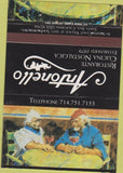 Matchbook Cover - Antonello Ristorante Restaurant Santa Ana CA 40 Strike
