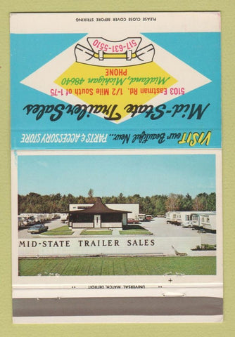 Matchbook Cover - Mid State Trailer Sales Midland MI 40 Strike