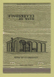 Matchbook Cover - Bank of Clarksdale MS 40 Strike
