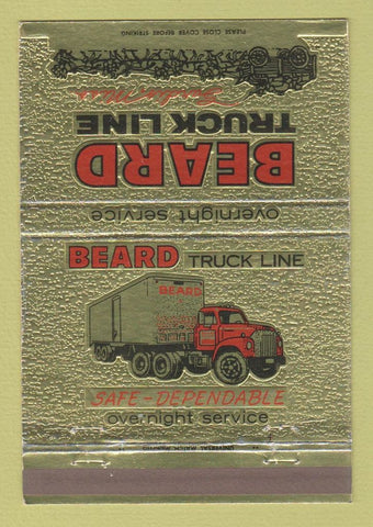 Matchbook Cover - Beard Truck Lines Trucking Memphis TN WEAR 40 Strike