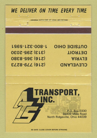 Matchbook Cover - Transport Inc Trucking North Ridgeville OH 40 Strike