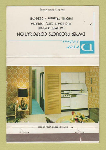 Matchbook Cover - Dwyer Kitchens Michigan City IN WEAR 40 Strike