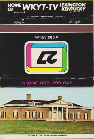 Matchbook Cover - WKYT TV STATION Lexington KY 40 Strike