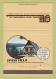 Matchbook Cover - George Lindsey Int Swiss Villa Little Rock aR 40 Strike