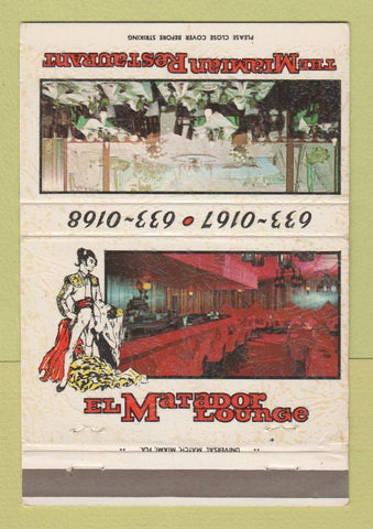 Matchbook Cover - Miamian Restaurant Miami FL Matador Lounge 40 Strike