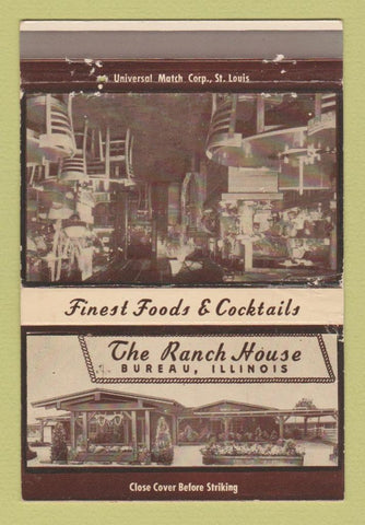 Matchbook Cover - Ranch House Restaurant Bureau IL WEAR 40 Strike