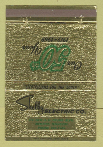 Matchbook Cover - Shelby Electric Memphis TN 1969 40 Strike