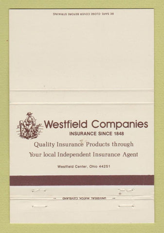 Matchbook Cover - Westfield Insurance Companies Westfield Center OH 40 Strike