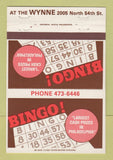 Matchbook Cover - Bingo At the Wynne Philadlephia PA 40 Strike