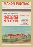 Matchbook Cover - Maxon Pontiac Union NJ 40 Strike