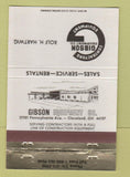 Matchbook Cover - Gibson Contractors Equipment Cleveland OH WEAR 40 Strike