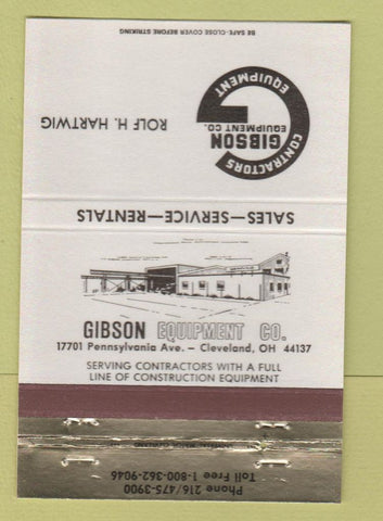 Matchbook Cover - Gibson Contractors Equipment Cleveland OH WEAR 40 Strike
