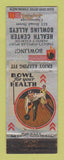 Matchbook Cover - Health Center Bowling Chattanooga TN WORN