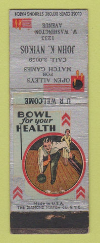 Matchbook Cover - John Kyikos Bowling WEAR