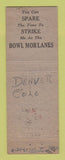 Matchbook Cover - Bowl Mor Lanes Bowling Denver Colorado