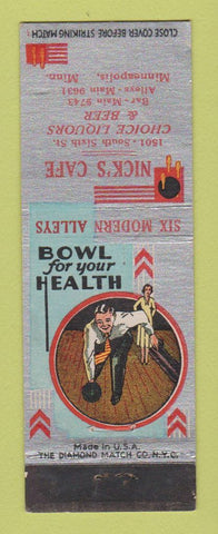 Matchbook Cover - Nick's Cafe Minneapolis MN