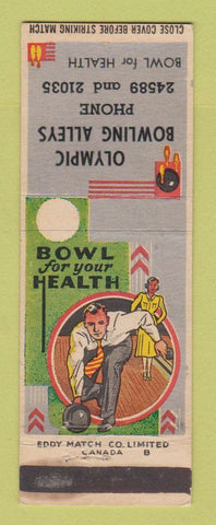 Matchbook Cover - Olympic Bowling Alleys Calgary AB