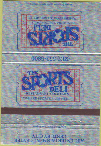 Matchbook Cover - The Sports Deli Restaurant Century City CA 40 Strike